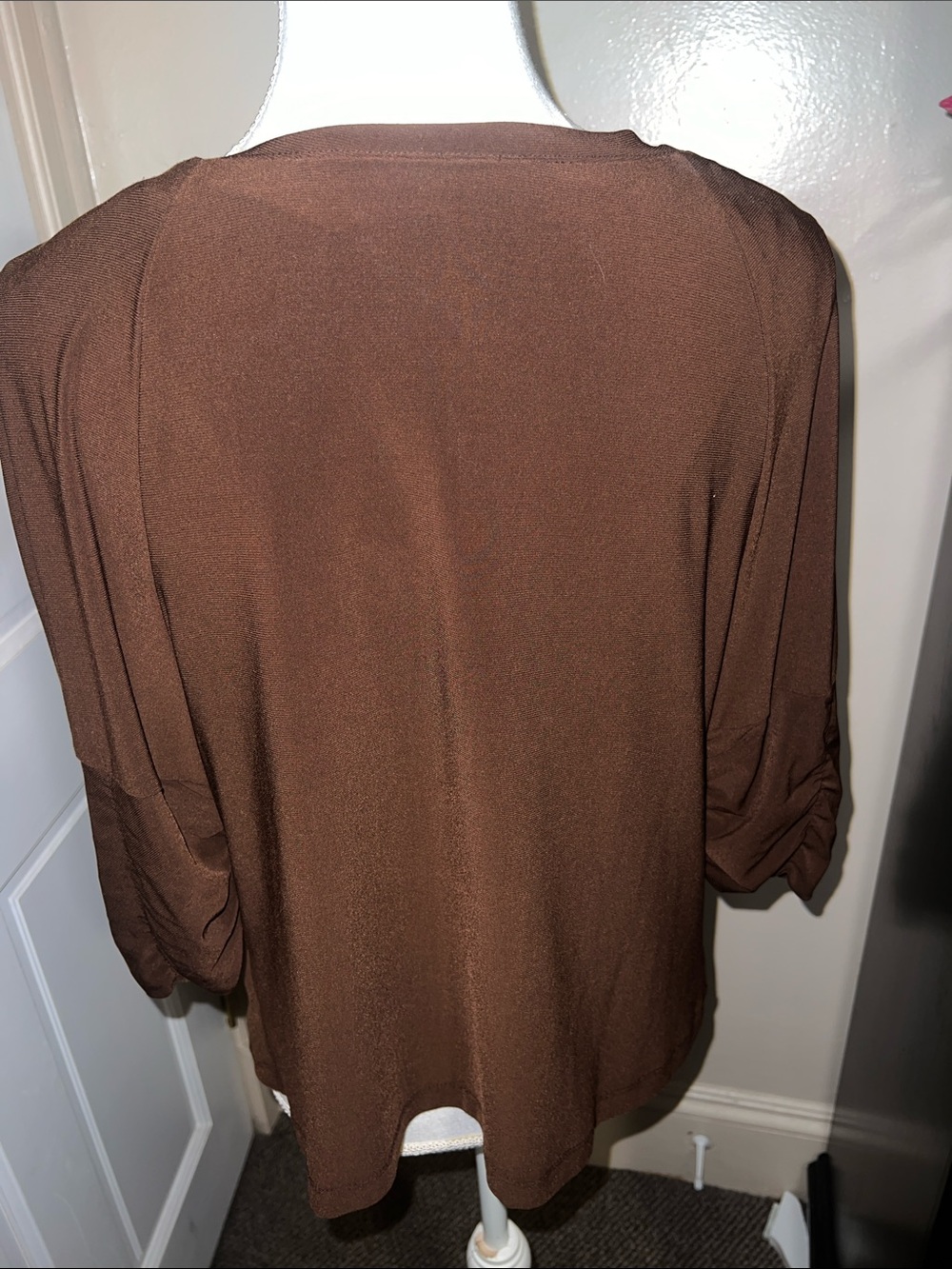 Perceptions Brown Open Front Women's Top - Picture 3 of 3